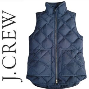 XXS Down Filled J Crew Puffer Vest  Diamond Quilted in Navy Women's